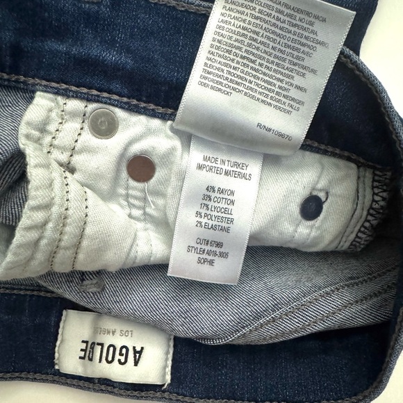 AGOLDE Women’s Sophie Skinny Crop Jeans Dark Wash Blue Stretch Denim Size- 26 - Picture 10 of 10